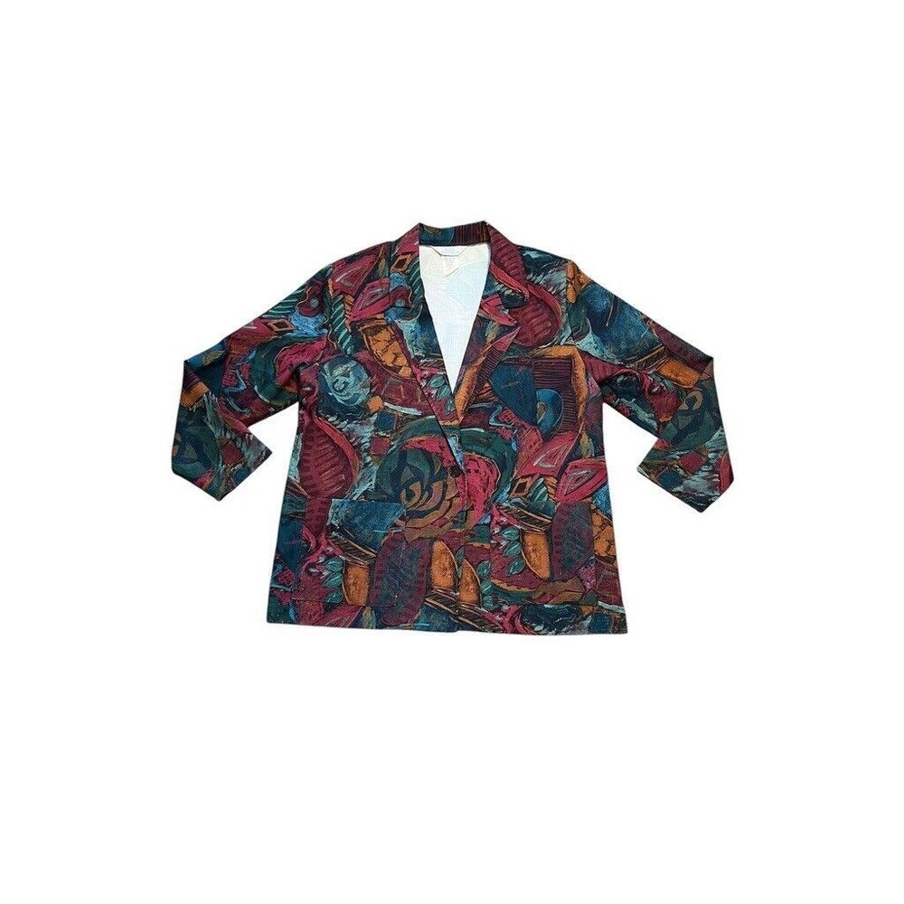 Blair Boutique Size Large Vintage 80’s Floral Abstract Art Deco Blazer Jacket